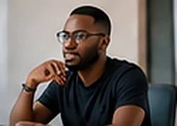 A young professional at a desk